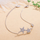 925 Silver Bracelet Girl Star Pendant Solid Silver Chain Women's Glamour Jewelry