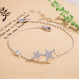 925 Silver Bracelet Girl Star Pendant Solid Silver Chain Women's Glamour Jewelry