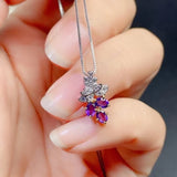 Purple Amethyst Gemstone Pendant for Girl Fine Necklace Good Cut