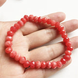 Vintage Faceted Light Red Ruby Bracelet
