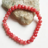 Vintage Faceted Light Red Ruby Bracelet