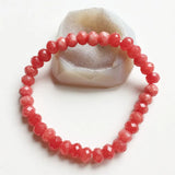 Vintage Faceted Light Red Ruby Bracelet