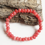 Vintage Faceted Light Red Ruby Bracelet
