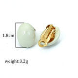 Red Oval Clip Earrings Geometric Jewelry for Women