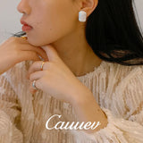 925 Sterling Silver Freshwater Pearl Earrings Retro Style Jewelry 14-19mm
