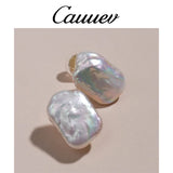 925 Sterling Silver Freshwater Pearl Earrings Retro Style Jewelry 14-19mm