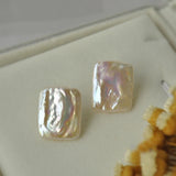 925 Sterling Silver Freshwater Pearl Earrings Retro Style Jewelry 14-19mm