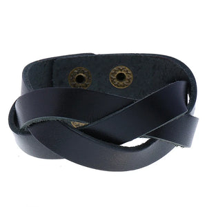 Retro Twist Leather Bracelets Punk Multicolor Wrap Cuff Bangle
