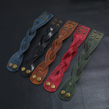 Retro Twist Leather Bracelets Punk Multicolor Wrap Cuff Bangle