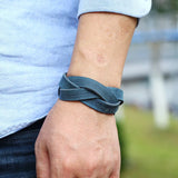 Retro Twist Leather Bracelets Punk Multicolor Wrap Cuff Bangle