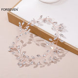 Sparkly Rhinestone Leaf Headband for Women and Girls