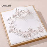 Sparkly Rhinestone Leaf Headband for Women and Girls