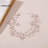 Sparkly Rhinestone Leaf Headband for Women and Girls