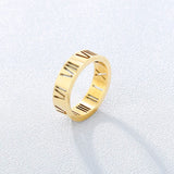 Roman Numerals Women's Rings Knuckle Silver Rose Stainless Steel Ring