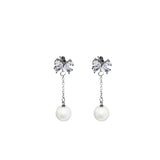 925 Silver Ball Ethnic Pearl Earrings for Women