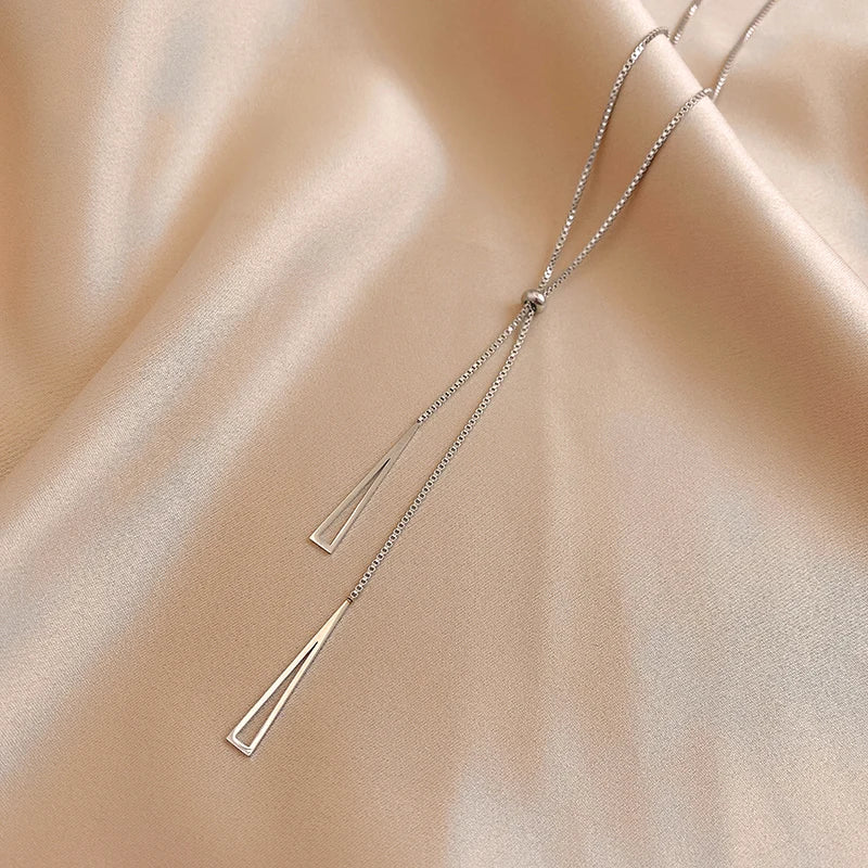Rose Colour Titanium Steel Necklace For Women