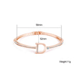 Rose Silver Bangles Crystal Cuff Bracelet For Women