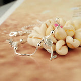 925 Silver Roses Pendant Anklets Women Foot Jewelry Gift
