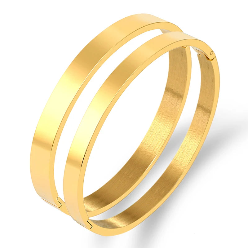 Stainless Steel Round Bangles Charm Bracelets Jewelry For Wedding