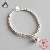925 Sterling Silver Round Bead Ankle Bracelet for Women
