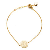 Geometric Charm Bracelets for Women Plated with Leaf Sun Flower Pattern