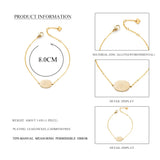 Geometric Charm Bracelets for Women Plated with Leaf Sun Flower Pattern