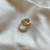 Retro Pearl Clip Airy Hip Hop Earrings Geometric Ear Stud