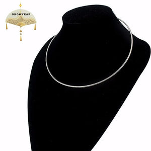 Round Torques Necklace Stainless Steel Classic Choker For Women