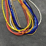 Seed Beads Strand Necklace Women String Beaded Short Choker Necklace 16"