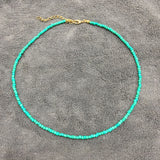 Seed Beads Strand Necklace Women String Beaded Short Choker Necklace 16"