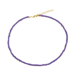 Seed Beads Strand Necklace Women String Beaded Short Choker Necklace 16"