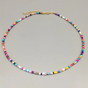 Seed Beads Strand Necklace Women String Beaded Short Jewelry Chokers Gift