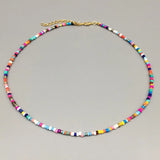 Seed Beads Strand Necklace Women String Beaded Short Jewelry Chokers Gift