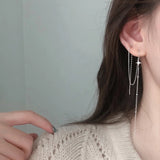Star Cross Stud Earring Tassel Earrings Geometric Piercing Ear Jewelry