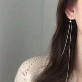 Star Cross Stud Earring Tassel Earrings Geometric Piercing Ear Jewelry