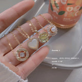 Love Heart Crown Star Pendant Necklace for Women
