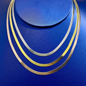 925 Silver Necklace 18k Plated Snake Bone Chain