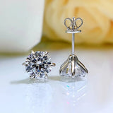 925 Silver 1CT Diamond Stud Earrings for Women
