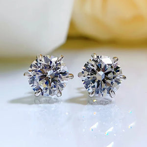 925 Silver 1CT Diamond Stud Earrings for Women
