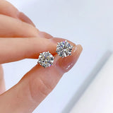 925 Silver 1CT Diamond Stud Earrings for Women