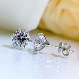 925 Silver 1CT Diamond Stud Earrings for Women