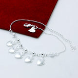 925 Sterling Silver Heart Anklet Women's Summer Sandals Ankle Jewelry