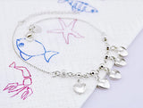 925 Sterling Silver Heart Anklet Women's Summer Sandals Ankle Jewelry