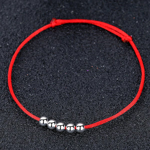 925 Silver Bead Anklet Foot Jewelry Lucky Leg Chain Anniversary Gift