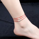 925 Silver Bead Anklet Foot Jewelry Lucky Leg Chain Anniversary Gift