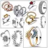 Celestial Moon Ring 925 Silver Wedding Jewelry Gift