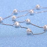 6mm Pearl Box Chain Choker Necklace for Women