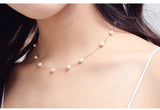 6mm Pearl Box Chain Choker Necklace for Women