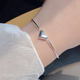 Silver Love Bracelet Crystal Fine Jewelry Women Party