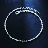 Silvery/Gold Twist Chain Anklet for Women, Classic Jewelry Gift